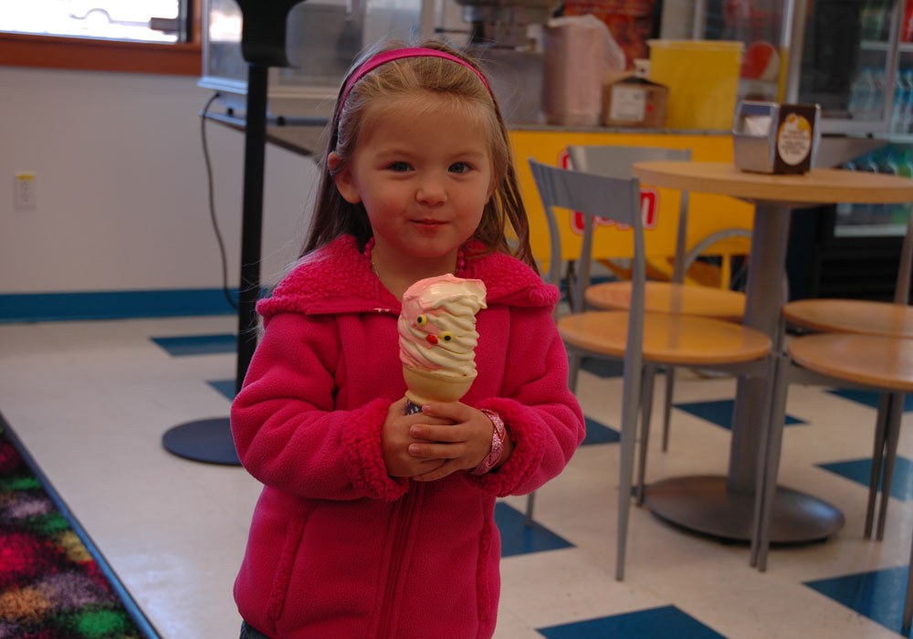 Young Girl Holding Ice Cream Cone